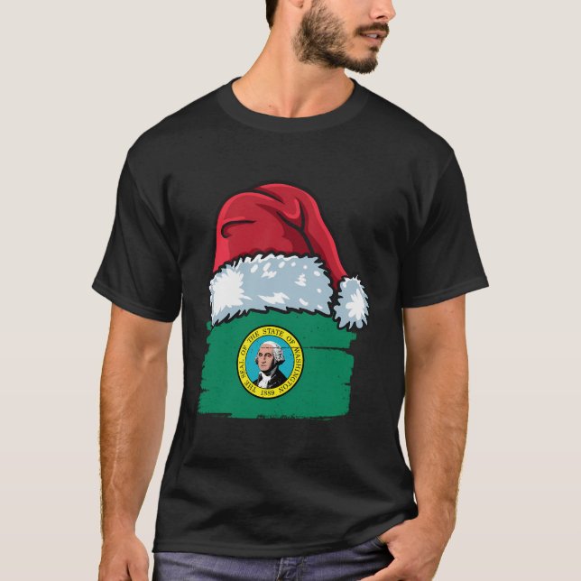 Funny Washington Celebrates Christmas With Xmas Ha T-Shirt (Front)
