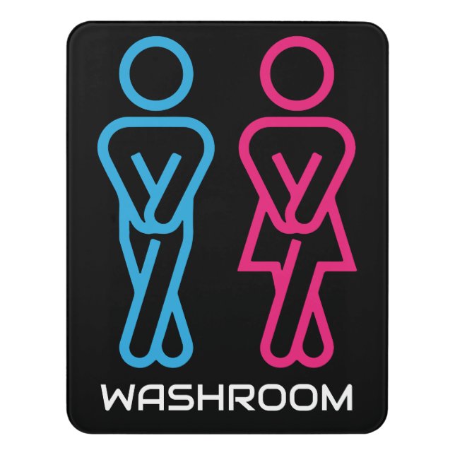 Funny Washroom Door Sign (Contemporary Vert)