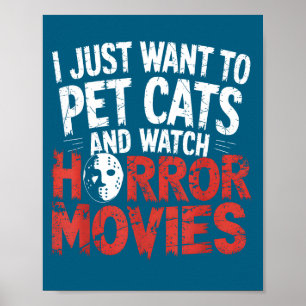 Funny Watch Horror Movie Fan - Halloween Cat Lover Poster