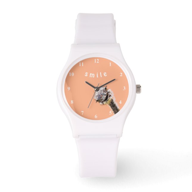Funny Watch with Happy Playful Ostrich - Smile (Front)