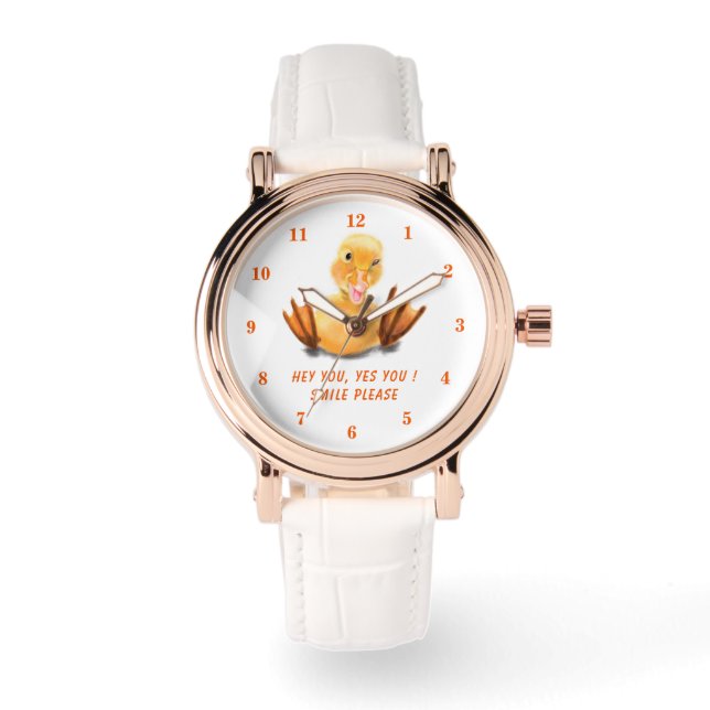Funny Watch with Happy Yellow Duck - Smile (Front)