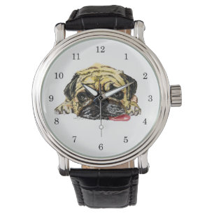 Funny Watch with Pug Dog