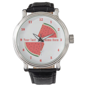 Funny Watch with Watermelon and Custom Text