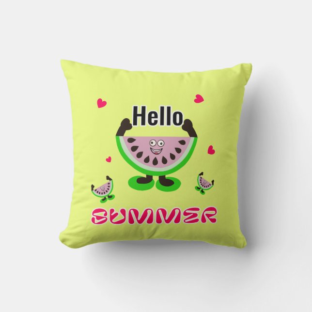 Funny watemelons throw pillow (Front)