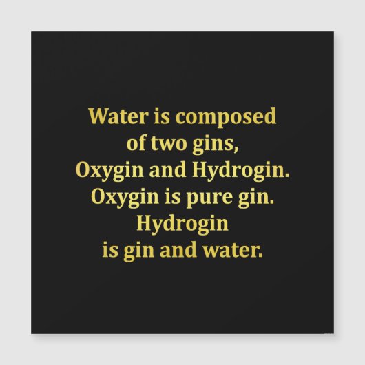 Funny Water and Gin Joke (Front)