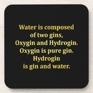 Funny Water and Gin Joke Beverage Coaster