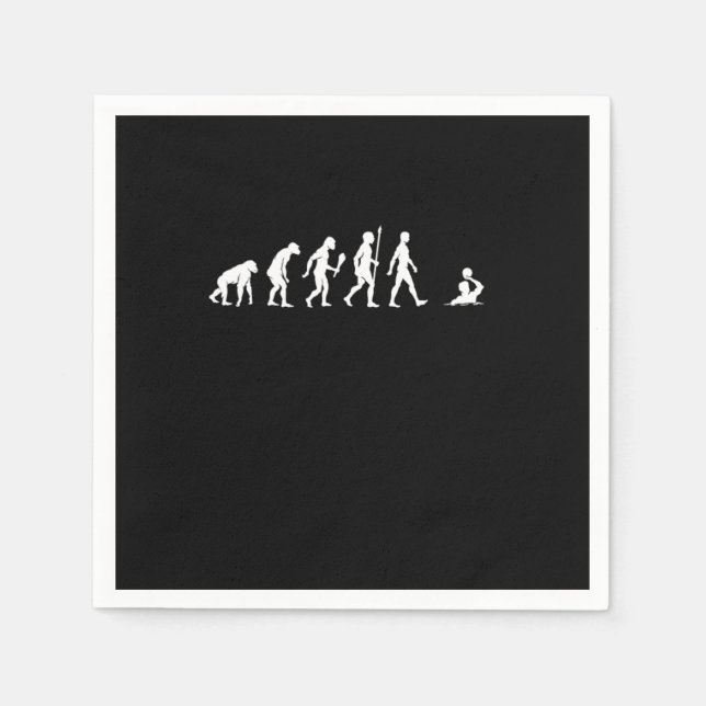 Funny Water Polo Evolution Water Polo Player Gift Napkins (Front)
