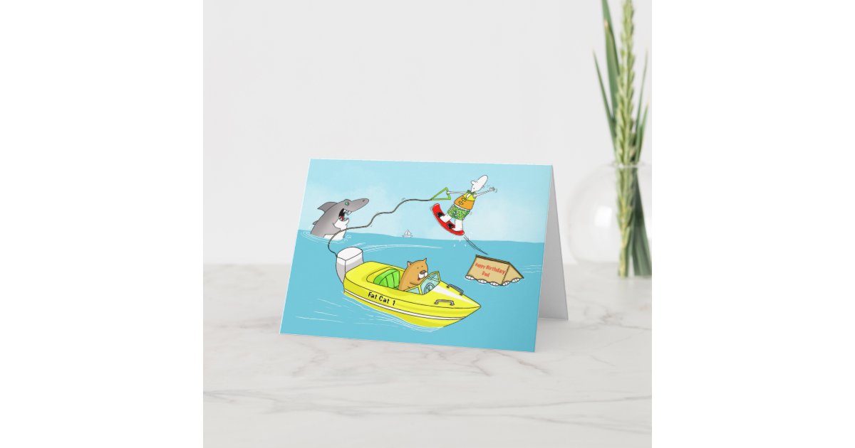 Funny water skiing birthday day card Zazzle