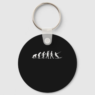 Funny Water Skiing Evolution Skiing Gift Idea Keychain