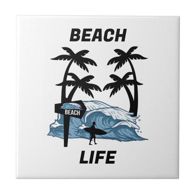 Funny Water Wave Ceramic Tile (Front)