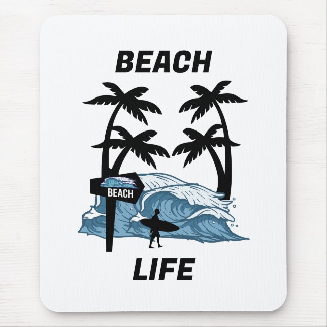 Funny Water Wave Mouse Pad (Front)