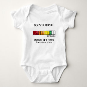 Funny Watercolor Baby Milestone Bodysuit 10 Month