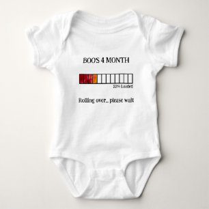 Funny Watercolor Baby Milestone Bodysuit 4 Month