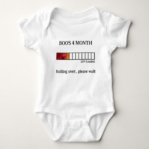 Funny Watercolor Baby Milestone Bodysuit | 4 Month