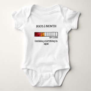Funny Watercolor Baby Milestone Bodysuit 5 Month