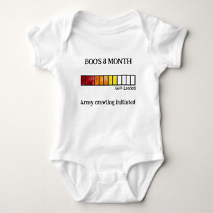 Funny Watercolor Baby Milestone Bodysuit 8 Month
