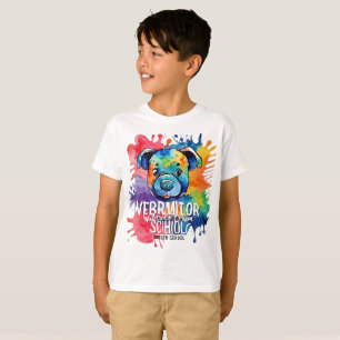 Funny watercolor colorful dog T-Shirt