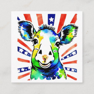 Funny watercolor colorful sheep enclosure card