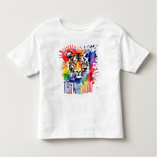 Funny watercolor colorful tiger toddler t-shirt