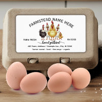 Funny Watercolor Farm Fresh Eggs Carton Label