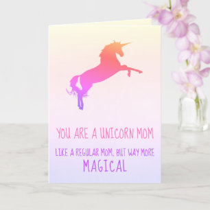 Funny Watercolor Unicorn Stepmom Mom Birthday Card