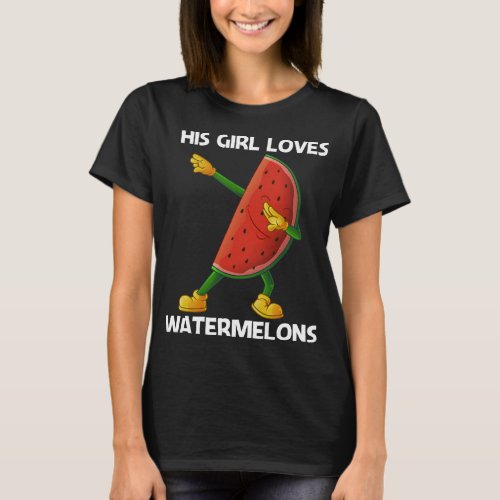 Funny Watermelon Art For Girls Kids Melon Fruit Pl T_Shirt