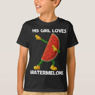 Funny Watermelon Art For Girls Kids Melon Fruit Pl T-Shirt
