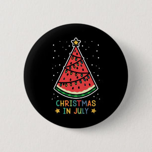 Funny Watermelon Christmas In July Women Men Button
