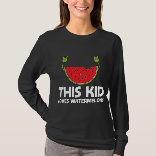 Funny Watermelon Designs Kids Toddlers Summer Frui T_Shirt