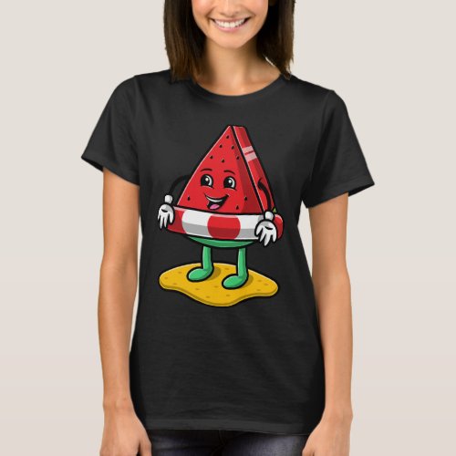 Funny Watermelon Floater Trendy Fruit Lover Summer T_Shirt