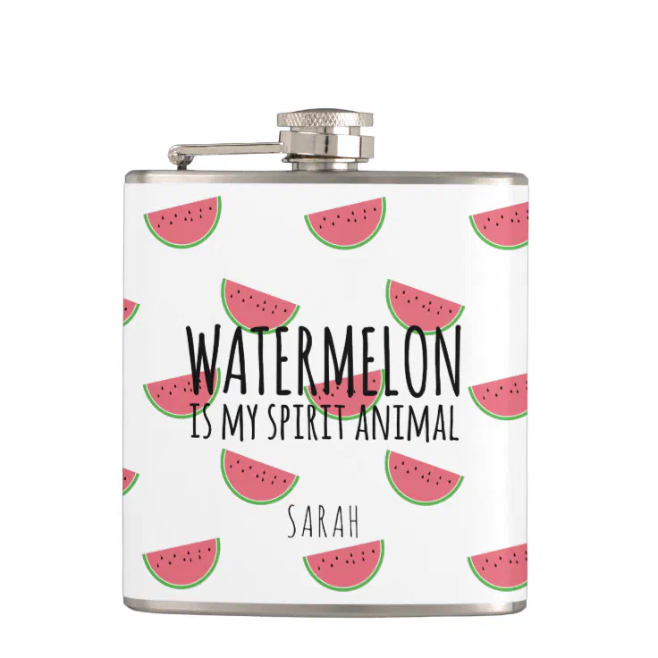 Funny Watermelon is my spirit animal flask | Zazzle