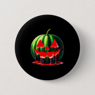 Funny Watermelon Jack O Lantern Soky Dripng Fruit Button