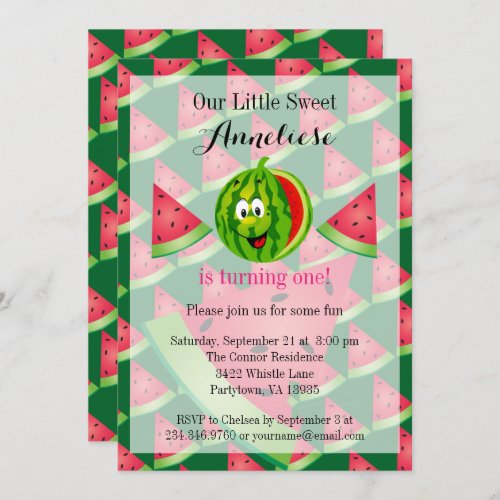 Funny Watermelon Kids 00th Birthday Invitation