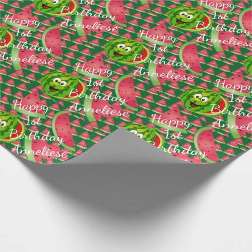 Funny Watermelon Kids Birthday Theme Wrapping Paper