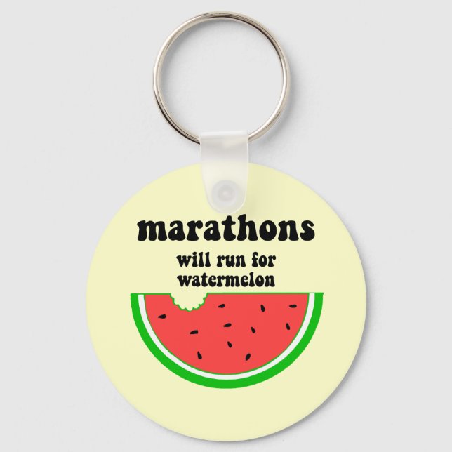 Funny watermelon marathon keychain (Front)