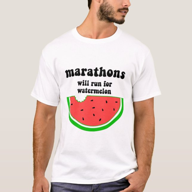 Funny watermelon marathon T-Shirt (Front)