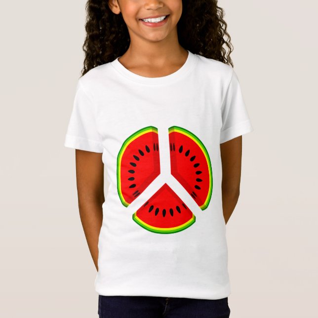 Funny Watermelon Peace Bright Colours T-Shirt (Front)