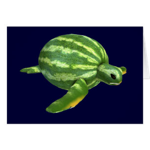 Funny Watermelon Seaturtle Cards