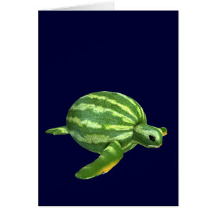 Funny Watermelon Seaturtle Cards