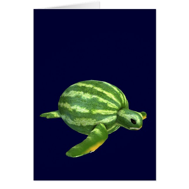 Funny Watermelon Seaturtle Cards (Front)