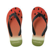 Funny Watermelon Slice Family Name Red Kid's Flip Flops Funny Watermelon Slice Family Name Red Kid's Flip Flops