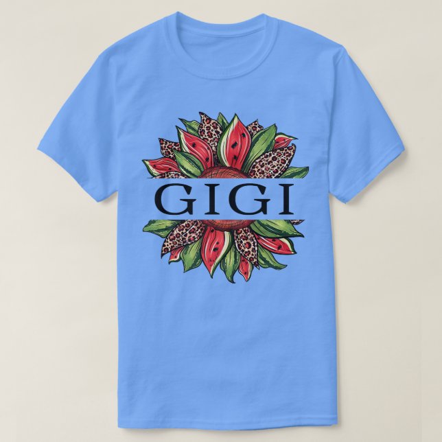 Funny Watermelon Sunflower Gigi National Watermelo T-Shirt (Design Front)