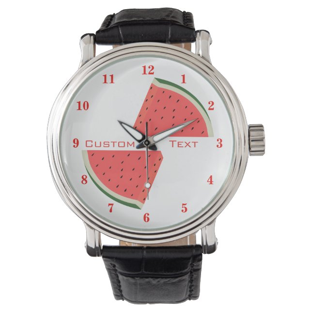 Funny Watermelon Watch with Custom Text (Front)