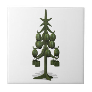 Funny Watermelons Christmas Tree Tile