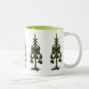 Funny Watermelons Christmas Tree Two-Tone Coffee Mug
