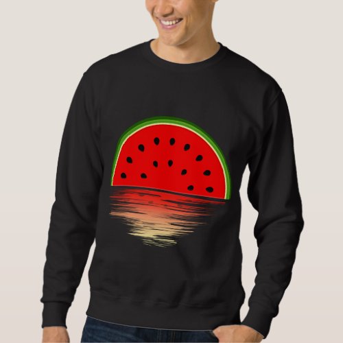 Funny Watermelons Melons Tropical Fruit Sunset Sum Sweatshirt