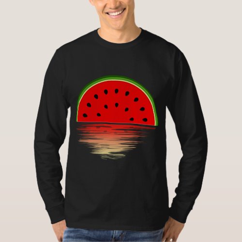 Funny Watermelons Melons Tropical Fruit Sunset Sum T_Shirt