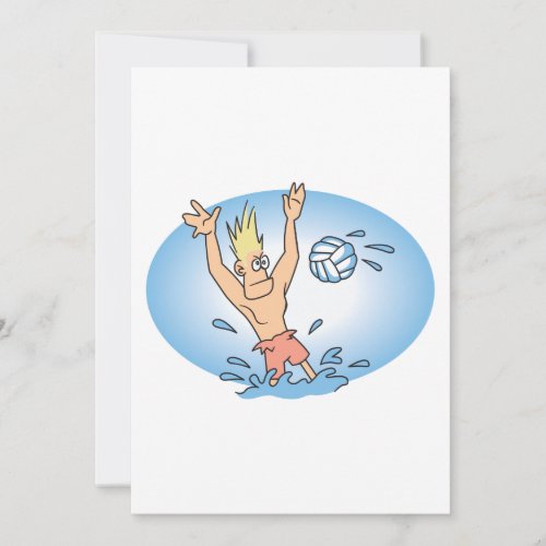 funny waterpolo dude cartoon invitation