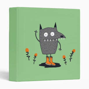 Funny Waving Monster 3 Ring Binder