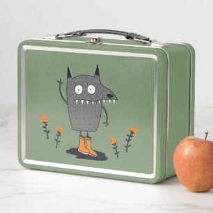 Funny Waving Monster Metal Lunch Box